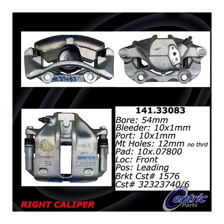 Centric Semi-Loaded Brake Caliper, Parts, 141.33083 141.33083